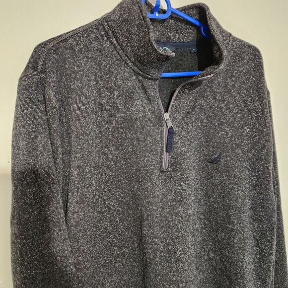 Nautica Sweater Size XL Color Gray Charcoal Zip On Front - Picture 3 of 12
